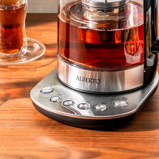 Alberto glass tea maker with steel control base ,1850 W