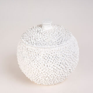 Homez off white resin decorative box 26*26*25 cm