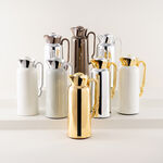 Dallaty Stainless Steel Thermos, White and Gold, 1L image number 5