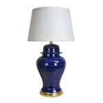 Table Lamp Blue With White Shade image number 0
