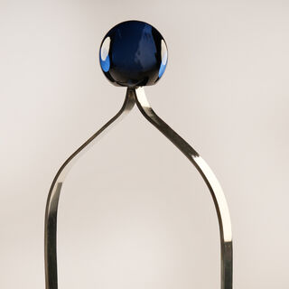 Homez stainless steel candle holder Yaqut collection, silver 12*11.5*26cm