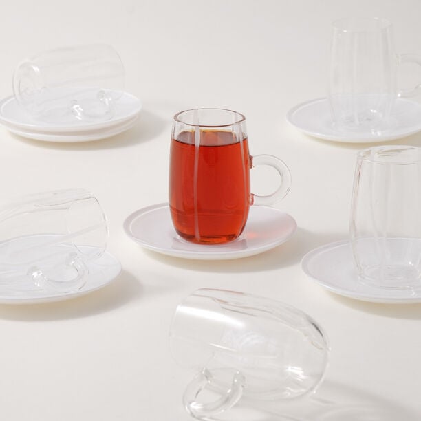Dallaty glass tea cup set 12pcs image number 0