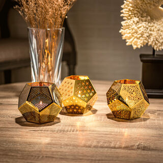3 Pcs Metal Tea Light Holders Set
