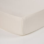 Boutique Blanche Cotton Satin 300Tc Fitted Sheet Super King, Ivory 200*200+35Cm image number 0