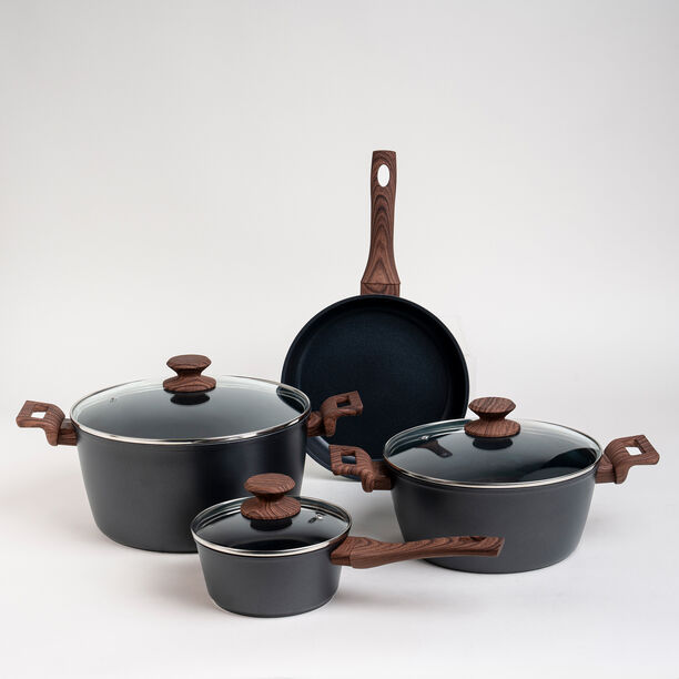7Pcs Forged Aluminum Cookware Set With Silicone Handles image number 0