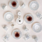 Zukhroof 28 Pieces Porcelain Tea And Coffee Set Othmani Gray Serve 6 image number 7
