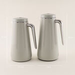 Dallaty Set of 2 Stainless Steel Thermos, Grey and Chrome 1L and 1.3L image number 2