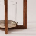 هومز حامل شموع خشب 24*24*30سم، بني image number 2