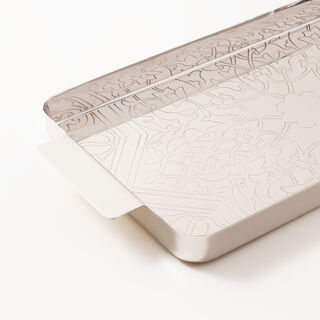 Dallaty steel serving tray arabesque patterns, silver 47*21*3cm