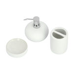 Stoneware Bath Set 3 pieces White image number 3