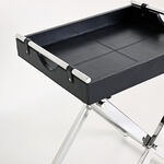 Homez butler table with leather top and steel base, 57*45*68cm image number 1