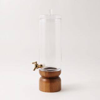 La Mesa glass beverage dispenser with acacia wood base 4.3 L
