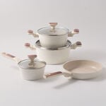 Alberto aluminum 7pcs cookware set, cream image number 0