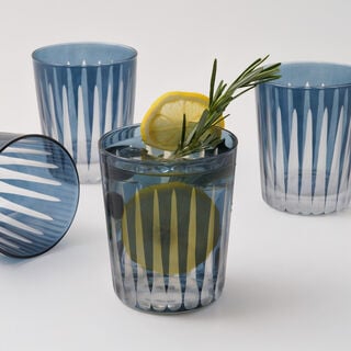 La Mesa Glass Tumbler Set 4Pcs 270Ml, Blue