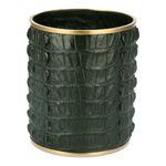 Faux Croc Skin Texture Waste Bin Green image number 1