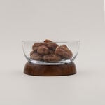Dallaty glass date bowl with wooden base 14*14*8cm image number 0