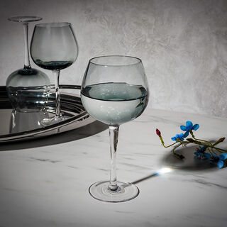 Set Of 4 Smoke Ice Tea Stemglass