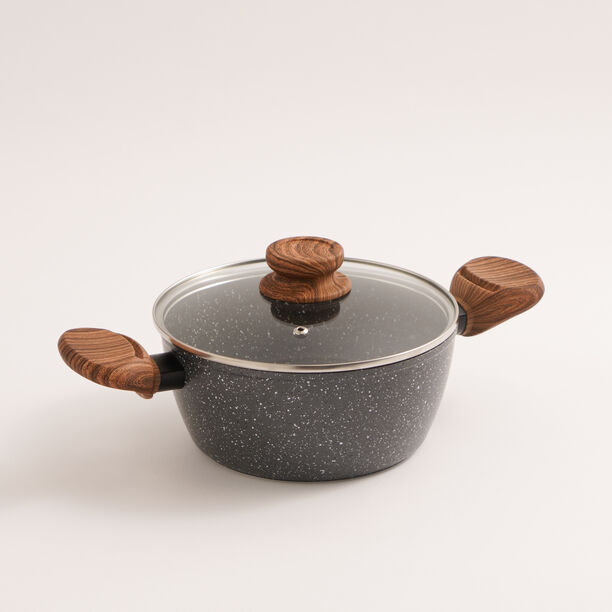 Alberto granite pot with glass lid, 20 cm image number 0