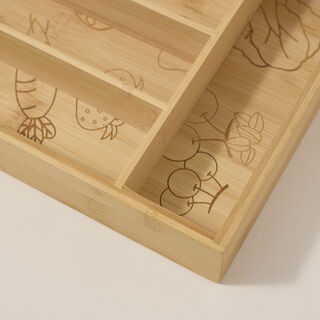 Alberto Bamboo Divided Cutlery Box