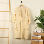 Boutıque Blanche M Cotton Bathrobe 360Gsm In White image number 2