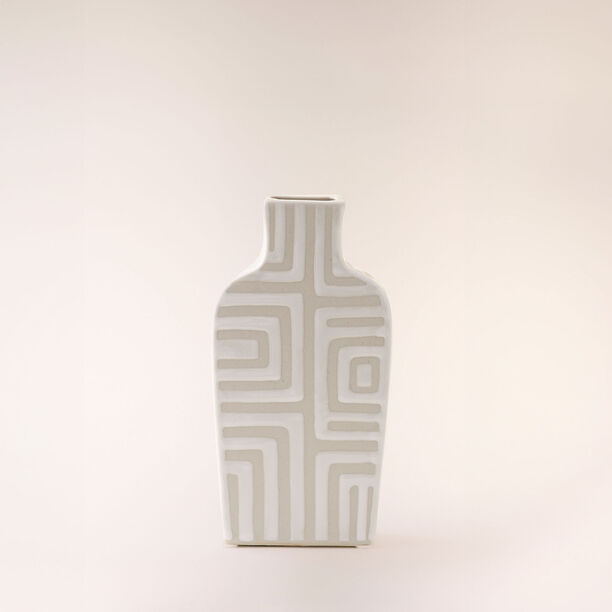 Homez off white ceramic vase 11*5*20 cm image number 0