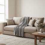 Boutique Blanche Waffle 100% Cotton Woven Throw Light Grey 130*180cm image number 4