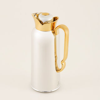 دلتي دلة ستانلس ستيل، فضي مع ذهبي 1 لتر