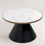 White Marble Coffee Table With Black Base image number 2