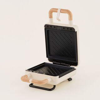 Alberto aluminum sandwich maker 13.8*22.2*9.2cm 600W, beige and grey