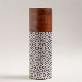 Bahja wood cylindrical vase 12*12*35 cm