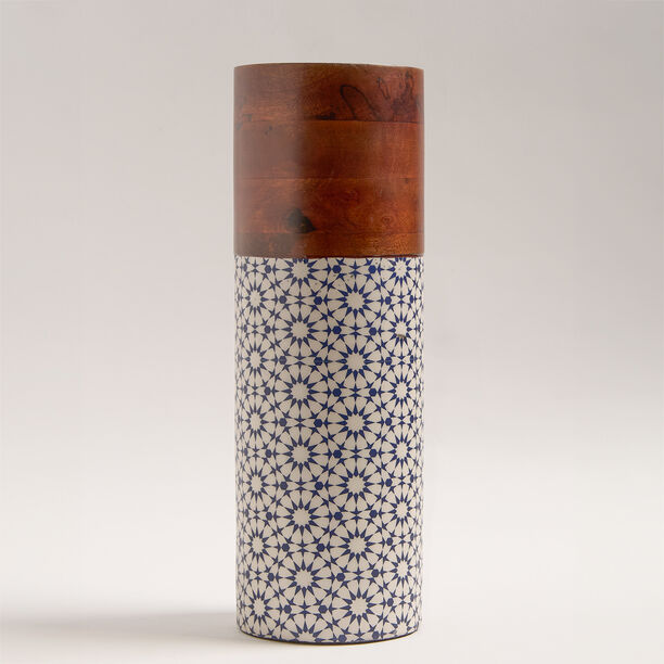 Bahja wood cylindrical vase 12*12*35 cm image number 0
