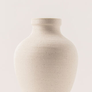 Selah off white ceramic cylindrical vase