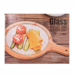 Alberto Round Bamboo Serving Tray With Glass Surface image number 2