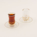18-Piece Tea And Coffee Double Wall Set - Gold Calligraphy - 100 ml image number 6