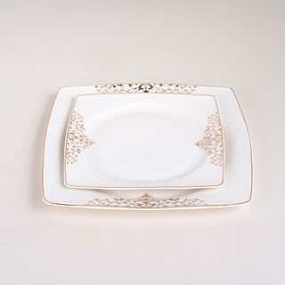 La Mesa gold bone porcelain dinner set 85 pcs
