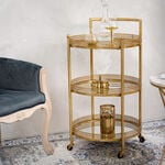 Serving Trolley 3 Tier Metal Gold Round Shape image number 0