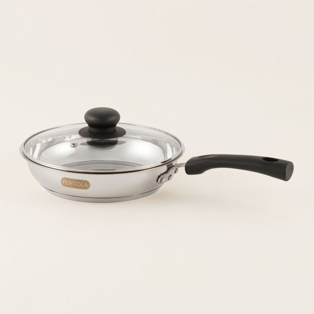 Pentola stainless steel frypan with lid 20cm, silver image number 0