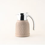 0.8 L beige steel/lather vacuum flask image number 0
