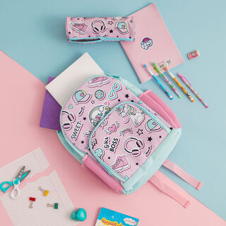 Large backpack with pencil case  ,15 inches , Sweet