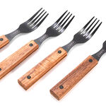 Alberto 4 Pieces Bbq Fork Set With Wooden Handle image number 2