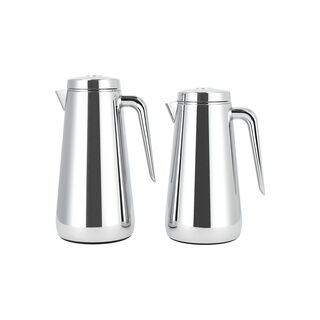 Dallaty set of 2 chrome steel vacuum flask 1.0L and 1..3L