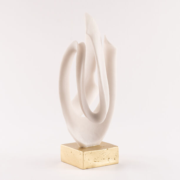 Homez aztec decorative sculpture 20.2*19.5*47cm, white and gold image number 0