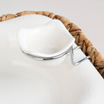 2 Tier Salad Bowl With Rattan Basket image number 1