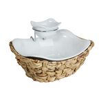 La Mesa Salad Serving Bowl 2 Tier With Rattan Base image number 0