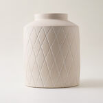 Homez Clay Stone Vase 24*24*29Cm, Offwhite image number 0