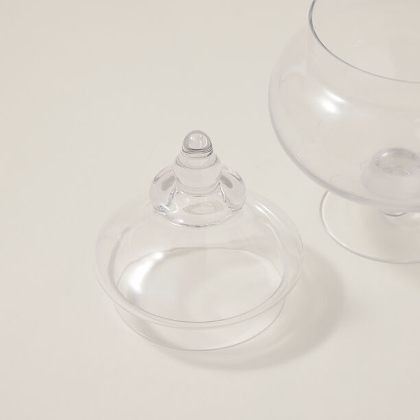 Alberto transparent glass candy jar with lid & base image number 2