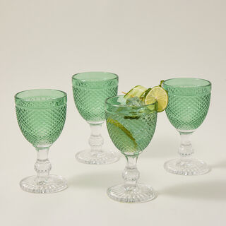 4 Pcs Glass Footed Tumbler