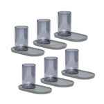 Dallaty grey and black glass and porcelain tea cups set 12 pcs image number 1