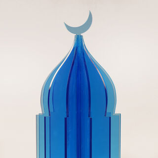 Lucerna Accent Acrylic Ramadan Decorative Piece, Blue 8.5*8.5*25Cm