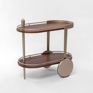 هومز عربة تقديم كازا من الخشب المضغوط، ذهبي 78*40*75 سم